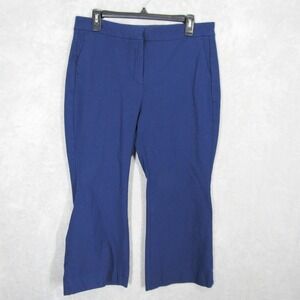 J Crew Trouser Women Size 12 Kelsey Pant Navy Blue Cropped Flare Leg